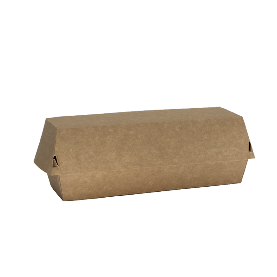BURGER BOX 205x70x75 KRAFT PLASTIC FREE
